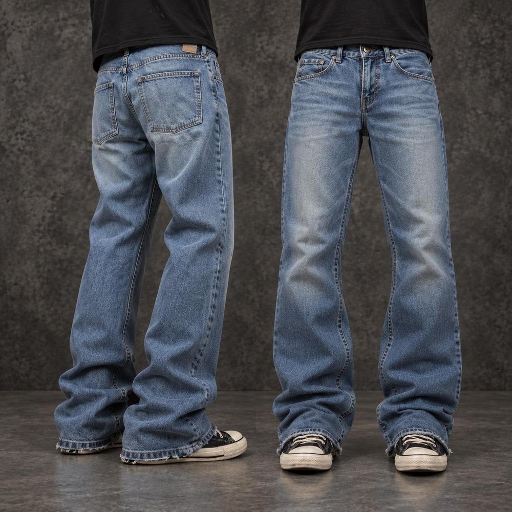27x30 Faded Blue Slim Bootcut Jeans Y2K Vintage